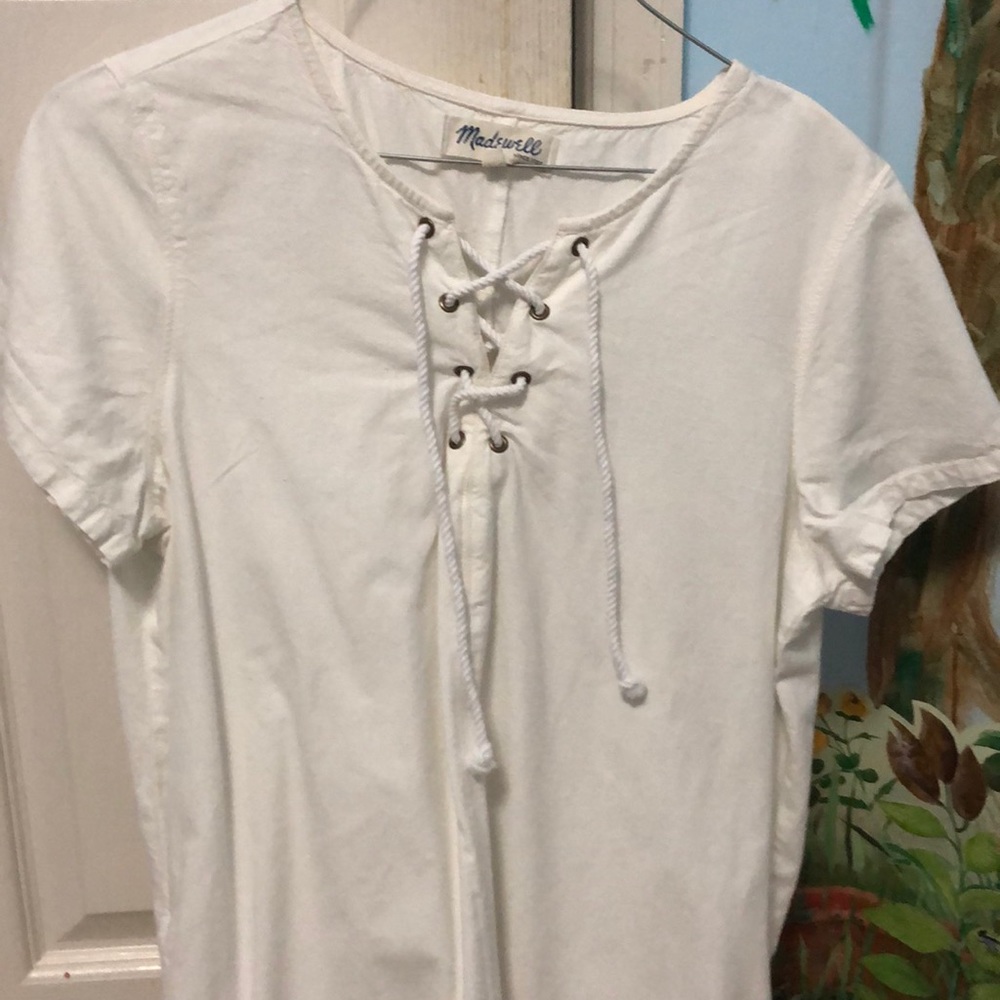 Madewell Short sleeved short white dress